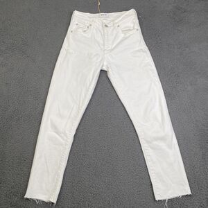 Agolde Toni Jeans Womens 25 White Stretch High Rise Raw Hem Skinny Pants